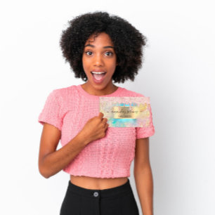 Cartão De Visita Linhas de Maquiagem Holográfica UNHAS Studio Dour