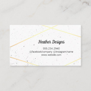 Cartão De Visita Linhas Douradas geométricas e Espetadas (preto/bra
