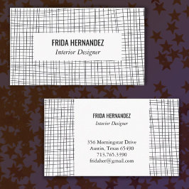 Cartão De Visita Linhas Grelhas Mínimas Desenhadas À Mão, Negrito