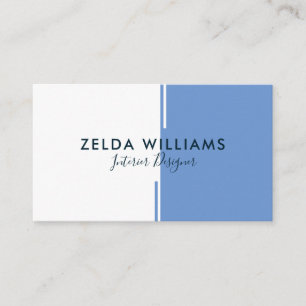 Cartão De Visita Linhas Pó-azuis & brancas de Minimalistic da