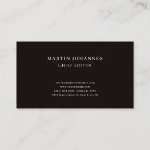 Cartão De Visita Linho Premium Elegante Preto Minimalista