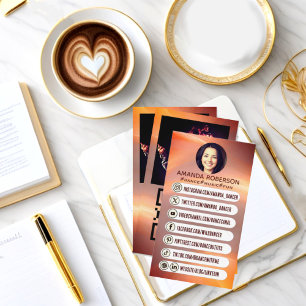 Cartão De Visita link de ícones de mídia social personalizados e mo