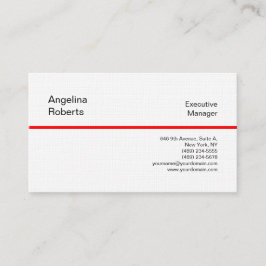 Cartão De Visita Linn profissional, branco vermelho minimalista