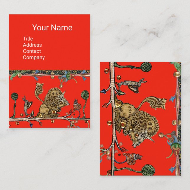 Cartão De Visita Lion Violinista MÚSICA BESTIAL MEDIEVAL, (Frente/Verso)