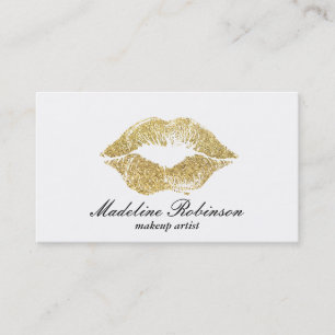 Cartão De Visita Lipstick Kiss   Amarelo