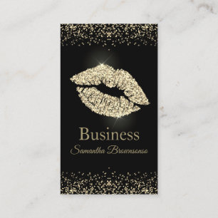 Cartão De Visita Lipstick sepia Glitter lábios salão de maquilhag