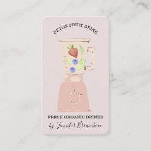 Cartão De Visita Liquidificador de Bebida Detox Rosa de Frutas Fres