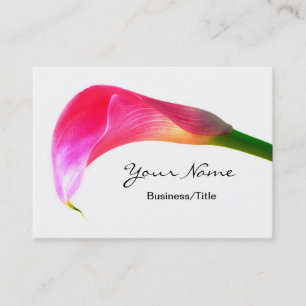 Cartão De Visita Lírio de Calla cor-de-rosa no branco