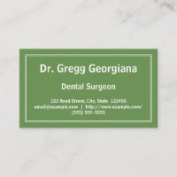 Cartão de visita liso do cirurgião dental