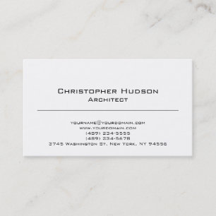 Cartão de visita liso simples branco preto do