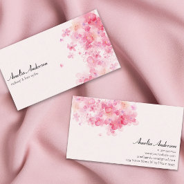 Cartão De Visita Lista De Cabelos De Artista Rosa Floral Feminina