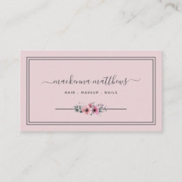 Cartão De Visita Lista de Cabelos de Script de Assinatura Floral C