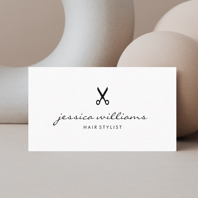 Cartão De Visita Lista De Cabelos, Manuscrita, Preto Simples E Bran (Criador carregado)