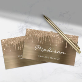 Cartão De Visita Lista de Dissipadores de Glitter Dourado Glam