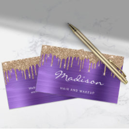 Cartão De Visita Lista de estilhaços de unidades de glitter Dourada