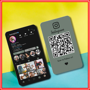 Cartão De Visita Lista de Estilos de Cabelo Instagram Varredura Ver