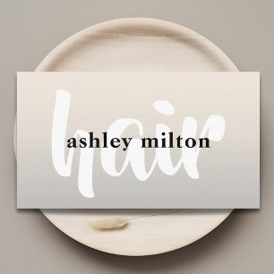 Cartão De Visita Lista de Estilos de Cabelo Silver Elegante Mínimo