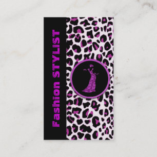 Cartão De Visita Lista de Estilos de Leopardo Roxo