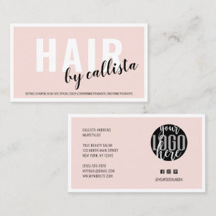 Cartão De Visita Lista de Hairstylist para o logotipo simples e pre