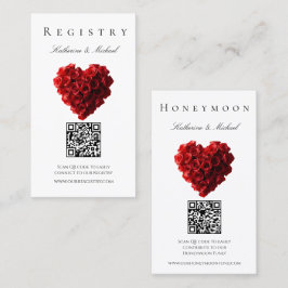 Cartão De Visita Lista de Presentes de Casamento-Rosas Vermelhas em