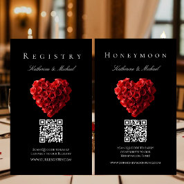 Cartão De Visita Lista de Presentes de Casamento-Rosas Vermelhas em