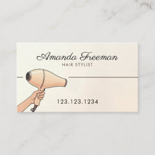 Cartão De Visita Lista do Cabelo de Ilustração do Secador de Cabelo