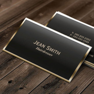 Cartão De Visita Lista dos Cabelos do Cabeleireiro Dourado