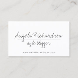 Cartão De Visita Lista Escrita Manuscrita Mínima, Blogueiro