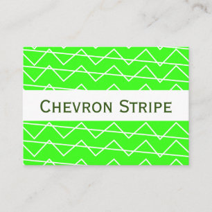 Cartão De Visita Listra Chevron Neon Verde Geométrico
