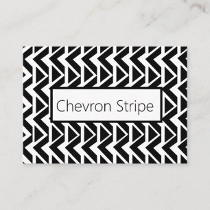 Cartão De Visita Listra de Chevron de Triângulo Preto e Branco