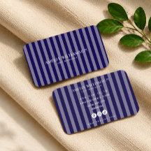 Cartão de Visita listrado minimalista azul elegant