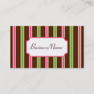 Cartão de visita listrado retro