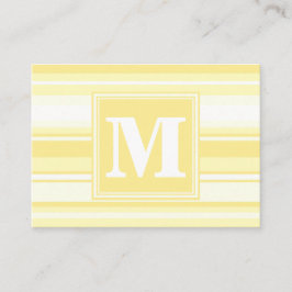 Cartão De Visita Listras amarelas de limão monograma