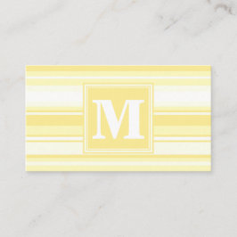 Cartão De Visita Listras amarelas de limão monograma