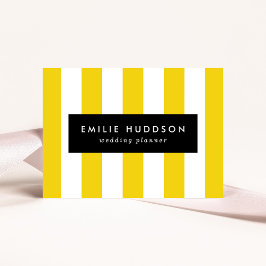 Cartão De Visita Listras Amarelas, Listras Brancas, Padrões Lançado