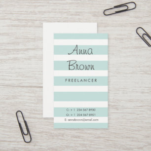 Cartão De Visita Listras azuis e grinalda