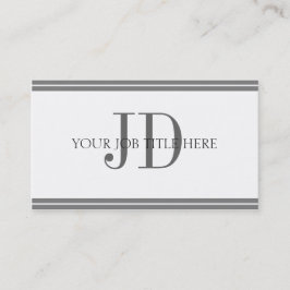 Cartão De Visita Listras brancas/cinzentas de YourJobTitle
