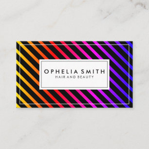 Cartão De Visita Listras chiques coloridas