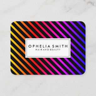 Cartão De Visita Listras chiques coloridas