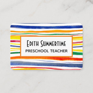 Cartão De Visita listras coloridas