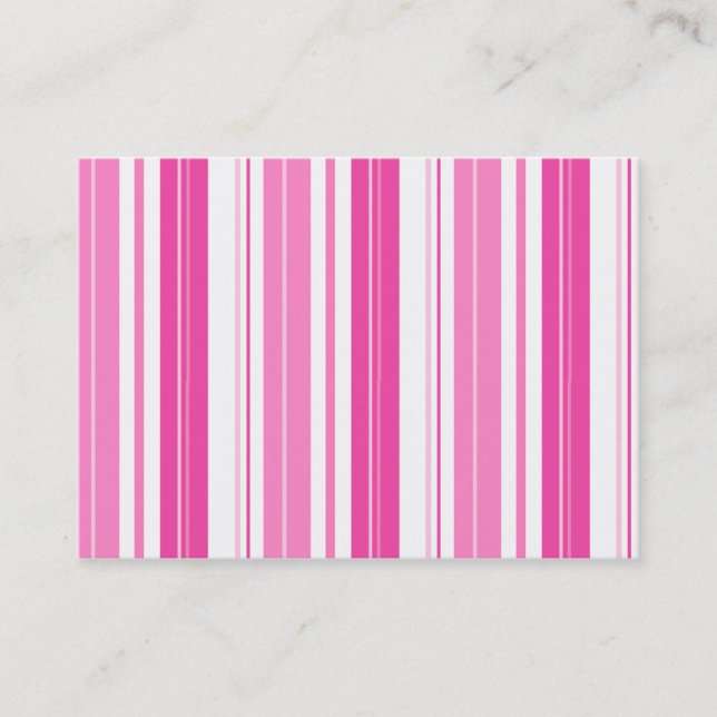 Cartão De Visita Listras cor-de-rosa (Frente)