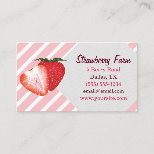 Cartão De Visita Listras da morango (Frente)