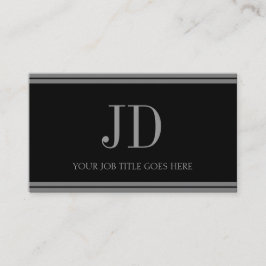 Cartão De Visita Listras de prata pretas/antigas de YourJobTitle