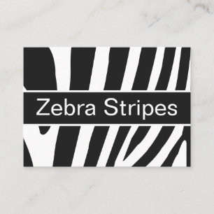 Cartão De Visita Listras de Zebra Preta e Branca