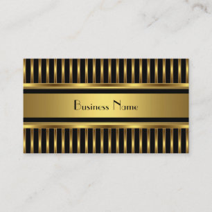 Cartão de Visita Listras Douradas no Preto