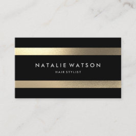 Cartão De Visita Listras Dourados 2 elegantes modernos do FALSO