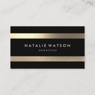 Cartão De Visita Listras Dourados 2 elegantes modernos do FALSO