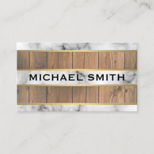 Cartão De Visita Listras Dourados de madeira da textura da