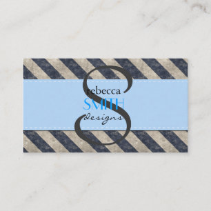 Cartão De Visita Listras (linhas paralelas) - azul cinzento
