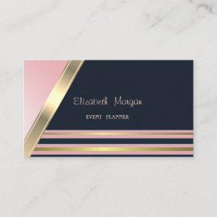 Cartão De Visita Listras Modernas e Elegantes, Dourado